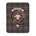 Scotstee Shop Tartan Plaid Blanket MacFarlane Hunting Modern Clan Crest Badge Scottish Tartan Plaid Sherpa Blanket