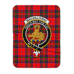 Scotstee Shop Tartan Plaid Blanket MacGillivray Modern Clan Crest Badge Scottish Tartan Plaid Sherpa Blanket