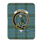 Scotstee Shop Tartan Plaid Blanket MacInnes Ancient Clan Crest Badge Scottish Tartan Plaid Sherpa Blanket