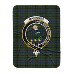Scotstee Shop Tartan Plaid Blanket MacInnes Clan Crest Badge Scottish Tartan Plaid Sherpa Blanket