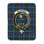 Scotstee Shop Tartan Plaid Blanket MacInnes Modern Clan Crest Badge Scottish Tartan Plaid Sherpa Blanket