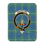 Scotstee Shop Tartan Plaid Blanket MacIntyre Hunting Ancient Clan Crest Badge Scottish Tartan Plaid Sherpa Blanket