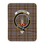 Scotstee Shop Tartan Plaid Blanket MacIntyre Hunting Weathered Clan Crest Badge Scottish Tartan Plaid Sherpa Blanket