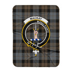 Scotstee Shop Tartan Plaid Blanket MacKay Weathered Clan Crest Badge Scottish Tartan Plaid Sherpa Blanket