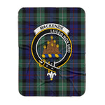 Scotstee Shop Tartan Plaid Blanket MacKenzie Modern Blue Clan Crest Badge Scottish Tartan Plaid Sherpa Blanket