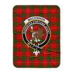 Scotstee Shop Tartan Plaid Blanket MacKinnon Clan Crest Badge Scottish Tartan Plaid Sherpa Blanket