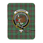 Scotstee Shop Tartan Plaid Blanket MacKinnon Hunting Ancient Clan Crest Badge Scottish Tartan Plaid Sherpa Blanket