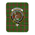 Scotstee Shop Tartan Plaid Blanket MacKinnon Hunting Modern Clan Crest Badge Scottish Tartan Plaid Sherpa Blanket