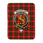 Scotstee Shop Tartan Plaid Blanket MacKintosh Clan Crest Badge Scottish Tartan Plaid Sherpa Blanket