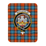 Scotstee Shop Tartan Plaid Blanket MacLachlan Ancient Clan Crest Badge Scottish Tartan Plaid Sherpa Blanket