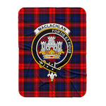 Scotstee Shop Tartan Plaid Blanket MacLachlan Modern Clan Crest Badge Scottish Tartan Plaid Sherpa Blanket