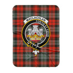 Scotstee Shop Tartan Plaid Blanket MacLachlan Weathered Clan Crest Badge Scottish Tartan Plaid Sherpa Blanket