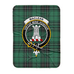 Scotstee Shop Tartan Plaid Blanket MacLean Hunting Ancient Clan Crest Badge Scottish Tartan Plaid Sherpa Blanket