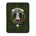 Scotstee Shop Tartan Plaid Blanket MacLean Hunting Clan Crest Badge Scottish Tartan Plaid Sherpa Blanket