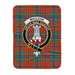 Scotstee Shop Tartan Plaid Blanket MacLean Of Duart Ancient Clan Crest Badge Scottish Tartan Plaid Sherpa Blanket