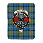 Scotstee Shop Tartan Plaid Blanket MacLeod Of Harris Ancient Clan Crest Badge Scottish Tartan Plaid Sherpa Blanket