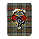 Scotstee Shop Tartan Plaid Blanket MacLeod Of Harris Weathered Clan Crest Badge Scottish Tartan Plaid Sherpa Blanket