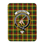 Scotstee Shop Tartan Plaid Blanket MacMillan Clan Crest Badge Scottish Tartan Plaid Sherpa Blanket