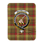 Scotstee Shop Tartan Plaid Blanket MacMillan Old Weathered Clan Crest Badge Scottish Tartan Plaid Sherpa Blanket
