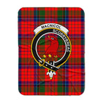 Scotstee Shop Tartan Plaid Blanket MacNicol Clan Crest Badge Scottish Tartan Plaid Sherpa Blanket
