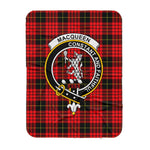 Scotstee Shop Tartan Plaid Blanket MacQueen Clan Crest Badge Scottish Tartan Plaid Sherpa Blanket