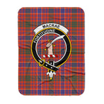Scotstee Shop Tartan Plaid Blanket MacRae Ancient Clan Crest Badge Scottish Tartan Plaid Sherpa Blanket