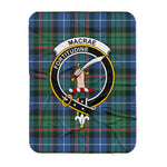Scotstee Shop Tartan Plaid Blanket MacRae Hunting Ancient Clan Crest Badge Scottish Tartan Plaid Sherpa Blanket