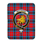 Scotstee Shop Tartan Plaid Blanket MacTavish Clan Crest Badge Scottish Tartan Plaid Sherpa Blanket