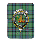 Scotstee Shop Tartan Plaid Blanket MacThomas Ancient Clan Crest Badge Scottish Tartan Plaid Sherpa Blanket