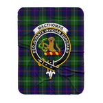 Scotstee Shop Tartan Plaid Blanket MacThomas Modern Clan Crest Badge Scottish Tartan Plaid Sherpa Blanket