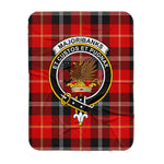 Scotstee Shop Tartan Plaid Blanket Marjoribanks Clan Crest Badge Scottish Tartan Plaid Sherpa Blanket