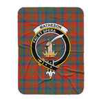 Scotstee Shop Tartan Plaid Blanket Matheson Ancient Clan Crest Badge Scottish Tartan Plaid Sherpa Blanket