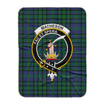 Scotstee Shop Tartan Plaid Blanket Matheson Hunting Clan Crest Badge Scottish Tartan Plaid Sherpa Blanket