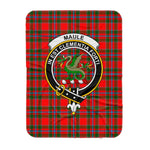 Scotstee Shop Tartan Plaid Blanket Maule Red Clan Crest Badge Scottish Tartan Plaid Sherpa Blanket