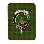Scotstee Shop Tartan Plaid Blanket Maxwell Hunting Clan Crest Badge Scottish Tartan Plaid Sherpa Blanket