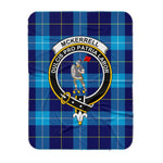 Scotstee Shop Tartan Plaid Blanket McKerrell Blue Clan Crest Badge Scottish Tartan Plaid Sherpa Blanket