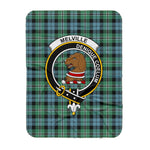 Scotstee Shop Tartan Plaid Blanket Melville Hunting Clan Crest Badge Scottish Tartan Plaid Sherpa Blanket