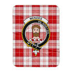 Scotstee Shop Tartan Plaid Blanket MenZies Clan Crest Badge Scottish Tartan Plaid Sherpa Blanket