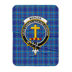 Scotstee Shop Tartan Plaid Blanket Mercer Clan Crest Badge Scottish Tartan Plaid Sherpa Blanket