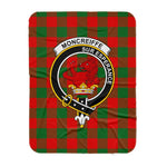 Scotstee Shop Tartan Plaid Blanket Moncrieffe Clan Crest Badge Scottish Tartan Plaid Sherpa Blanket