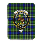 Scotstee Shop Tartan Plaid Blanket Monteith Clan Crest Badge Scottish Tartan Plaid Sherpa Blanket