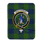 Scotstee Shop Tartan Plaid Blanket Montgomery Hunting Clan Crest Badge Scottish Tartan Plaid Sherpa Blanket