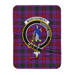 Scotstee Shop Tartan Plaid Blanket Montgomery Modern Clan Crest Badge Scottish Tartan Plaid Sherpa Blanket