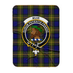 Scotstee Shop Tartan Plaid Blanket Muir Clan Crest Badge Scottish Tartan Plaid Sherpa Blanket