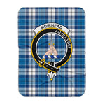 Scotstee Shop Tartan Plaid Blanket Muirhead Blue Clan Crest Badge Scottish Tartan Plaid Sherpa Blanket