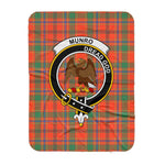 Scotstee Shop Tartan Plaid Blanket Munro Ancient Clan Crest Badge Scottish Tartan Plaid Sherpa Blanket