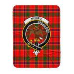 Scotstee Shop Tartan Plaid Blanket Munro Modern Clan Crest Badge Scottish Tartan Plaid Sherpa Blanket
