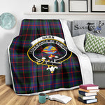 Scotstee Shop Tartan Plaid Blanket Nairn Clan Crest Badge Scottish Tartan Plaid Sherpa Blanket