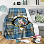 Scotstee Shop Tartan Plaid Blanket Napier Ancient Clan Crest Badge Scottish Tartan Plaid Sherpa Blanket