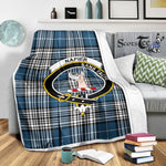 Scotstee Shop Tartan Plaid Blanket Napier Modern Clan Crest Badge Scottish Tartan Plaid Sherpa Blanket